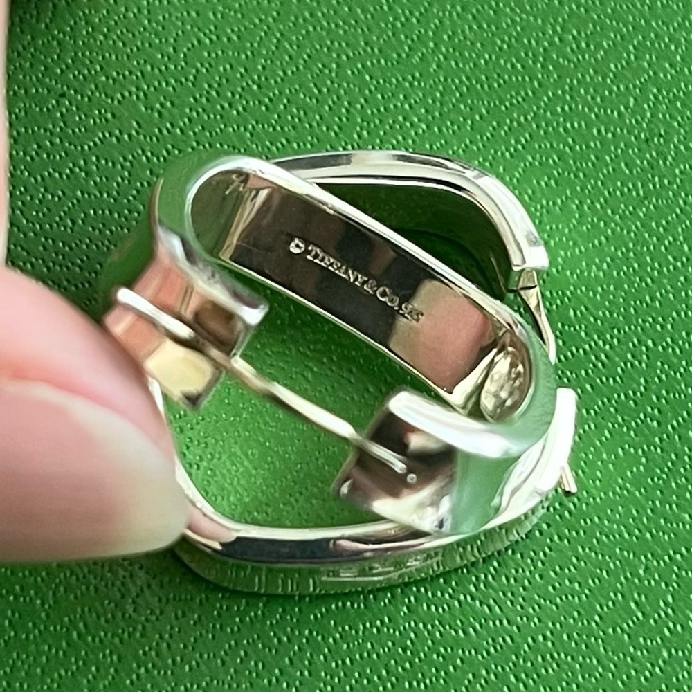 Tiffany & Co. T & CO 1837 Square Narrow Cushion Hoop Earrings - Picture 7 of 8